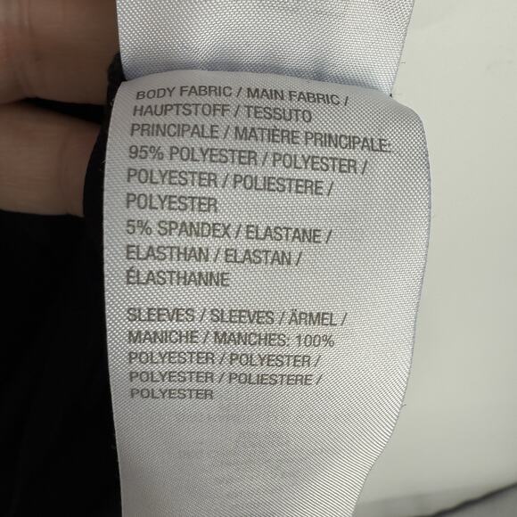 Susan Graver Chiffon Flutter Sleeve Top Size XS Black Slinky Knit Roundneck - Picture 5 of 11